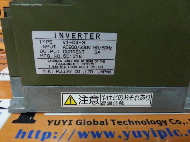 MIKI PULLEY INVERTER V1-04-3 - PLC DCS SERVO Control MOTOR POWER